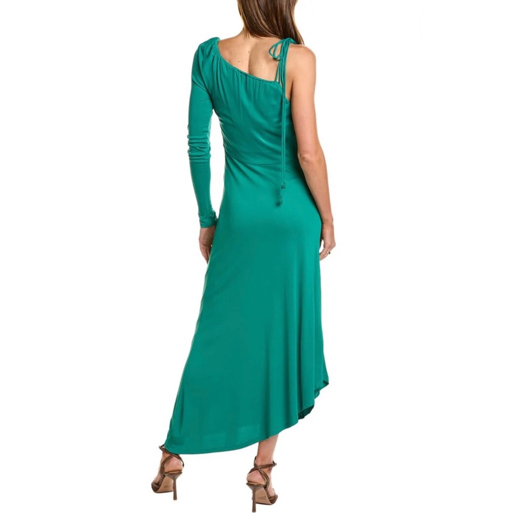 NWT FARM RIO ONE-SHOULDER MIDI DRESS in EMERALD COLOR - Picture 2 of 12